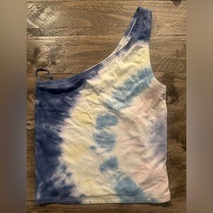 American Eagle Outfitters Blue and Cream Top